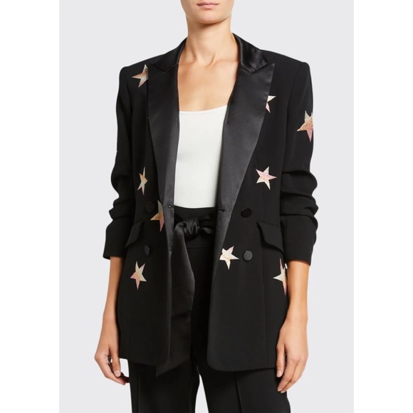 ✨ Cinq à Sept Lila Star Print Double Breasted Crepe Blazer ✨ - Picture 1 of 8